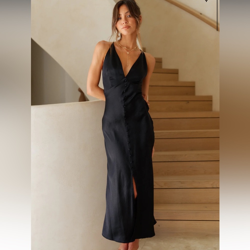 NWT Hello Molly/Fortunate One Forever With You Maxi Dress Black